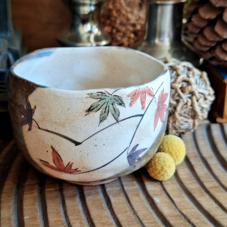 Bol matcha "Momiji", céramique traditionnelle signé