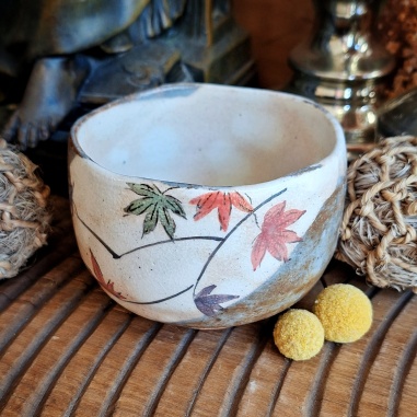 Bol matcha "Momiji", céramique traditionnelle signé