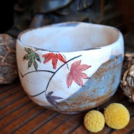 Bol matcha "Momiji", céramique traditionnelle signé