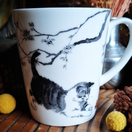 Tasse Neko (le chat) porcelaine kaolin