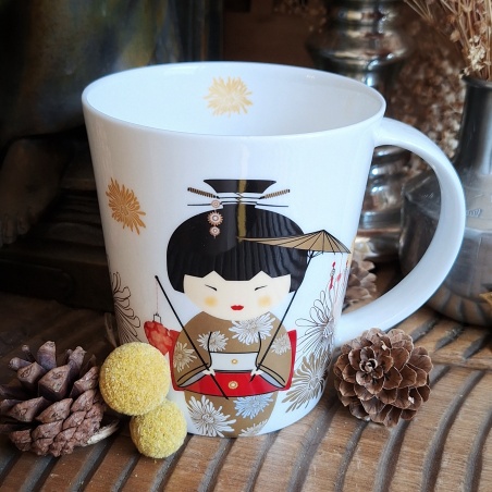 Tasse Kokeshi porcelaine kaolin