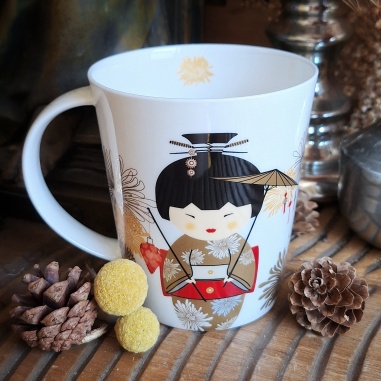 Tasse Kokeshi porcelaine kaolin