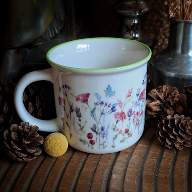 Tasse "Jardin du poète" bord vert