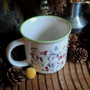 Tasse "Jardin du poète" bord vert
