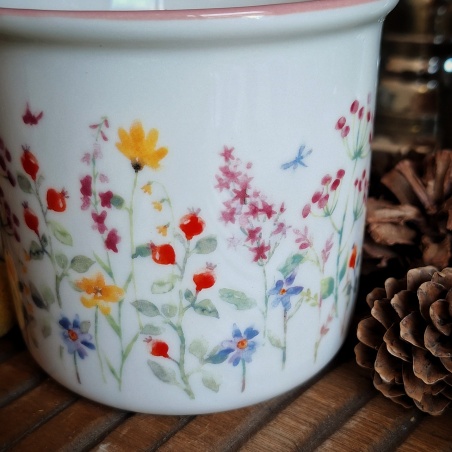 Tasse "Jardin du poète" bord rose