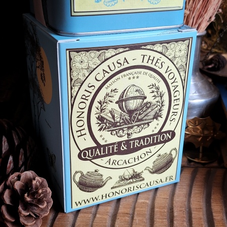 Boîte Violette de Bergame, thé vert 150 grammes