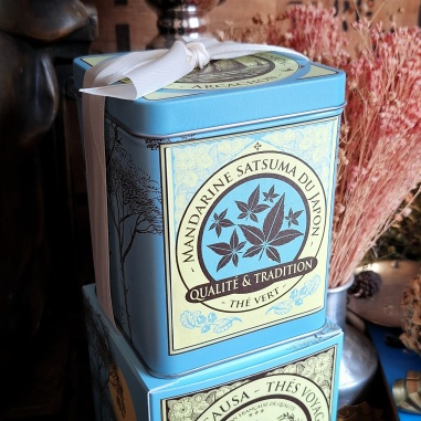 Boîte Mandarine satsuma du Japon, thé vert 150 grammes