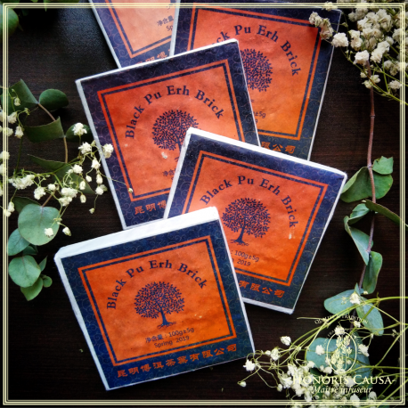 Pu'er, Brique de thé noir 100 GR millésime 2019.