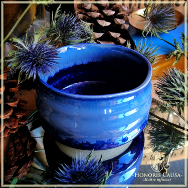 Bol matcha Hinoki bleu cobalt, céramique traditionnelle