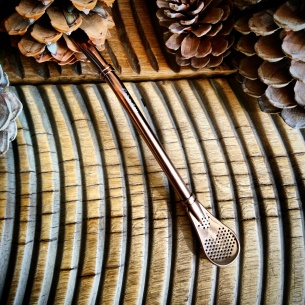 Bombilla en métal Punta del este dorée 2