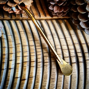 Bombilla en métal Punta del este dorée 2