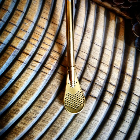 Bombilla en métal Punta del este dorée