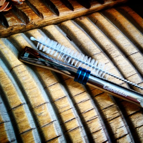 Bombilla en métal Buenos aires bleu + brosse