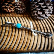 Bombilla en métal Montévidéo perle bleue+ brosse