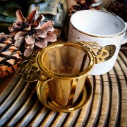 Filtre à thé permanent métal aspect cuivre