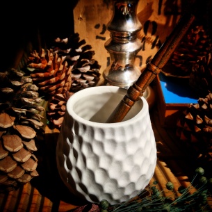 Calebasse à maté Paraguay blanche 2