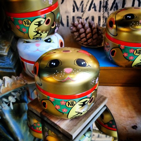 Boîte Maneki-neko dorée, 80 gr
