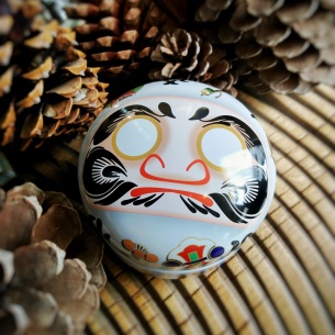 Boîte DARUMA métal laqué blanche 70 gr 2