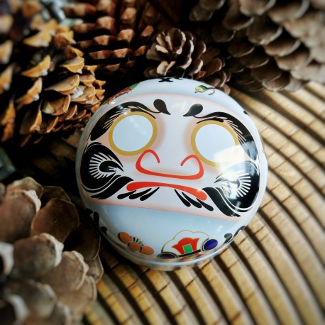 Boîte DARUMA métal laqué blanche 70 gr