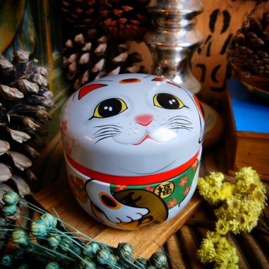 Boîte Maneki-neko blanche, 80 gr