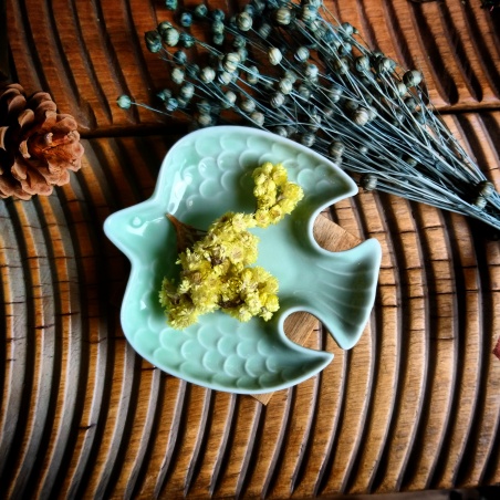Coupelle à sachets hirondelle du bonheur vert amande