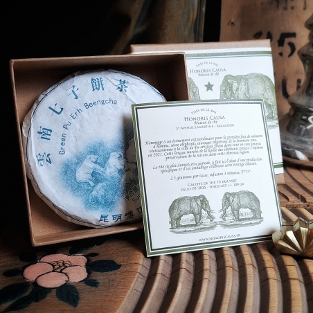 Pu'er vert "Horde d'éléphants" Galette 100g (sheng)