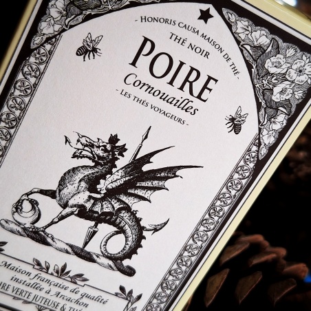 Poire Cornouailles, thé noir sachets individuels