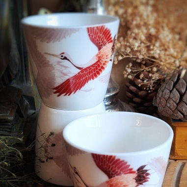 Tasse basse "le vol des grues"