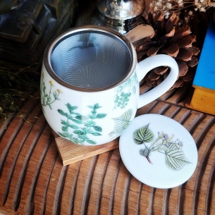 Tasse tilleul de France couvercle et filtre intégré 2